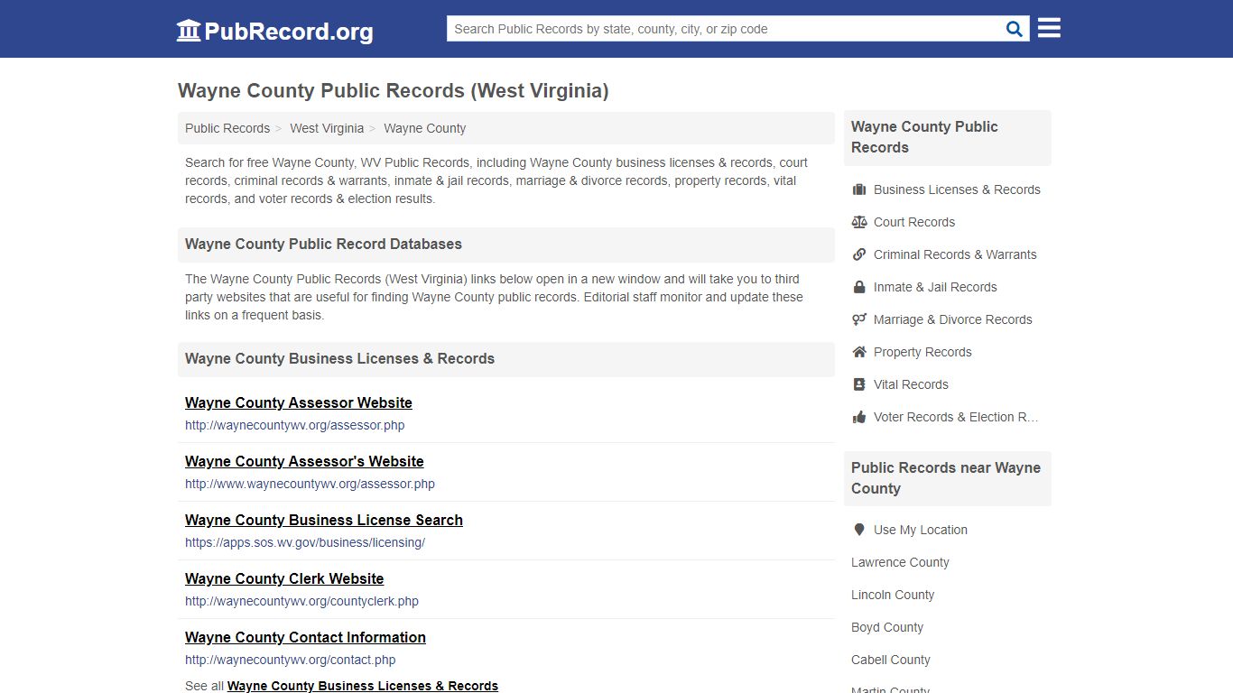 Free Wayne County Public Records (West Virginia Public Records)